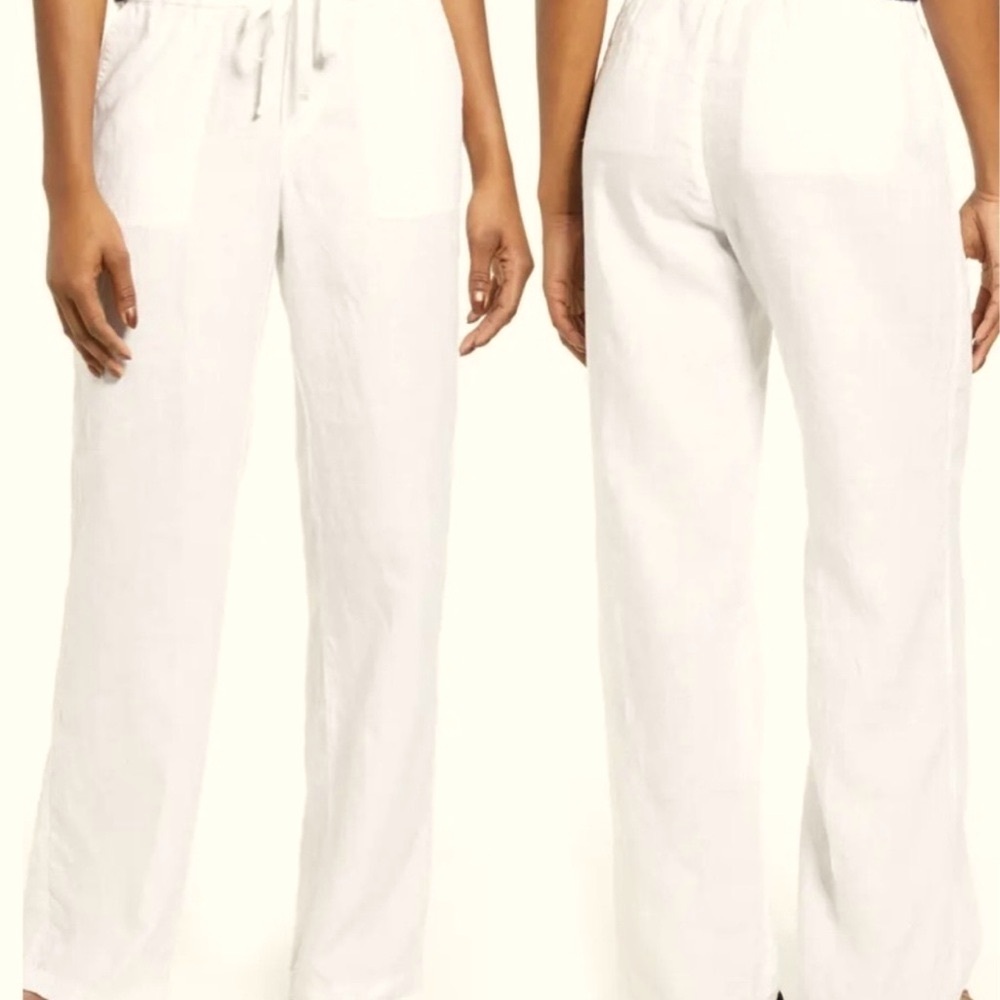 Caslon Nordstrom  100% linen drawstring off white pants plus 1X - Picture 6 of 10
